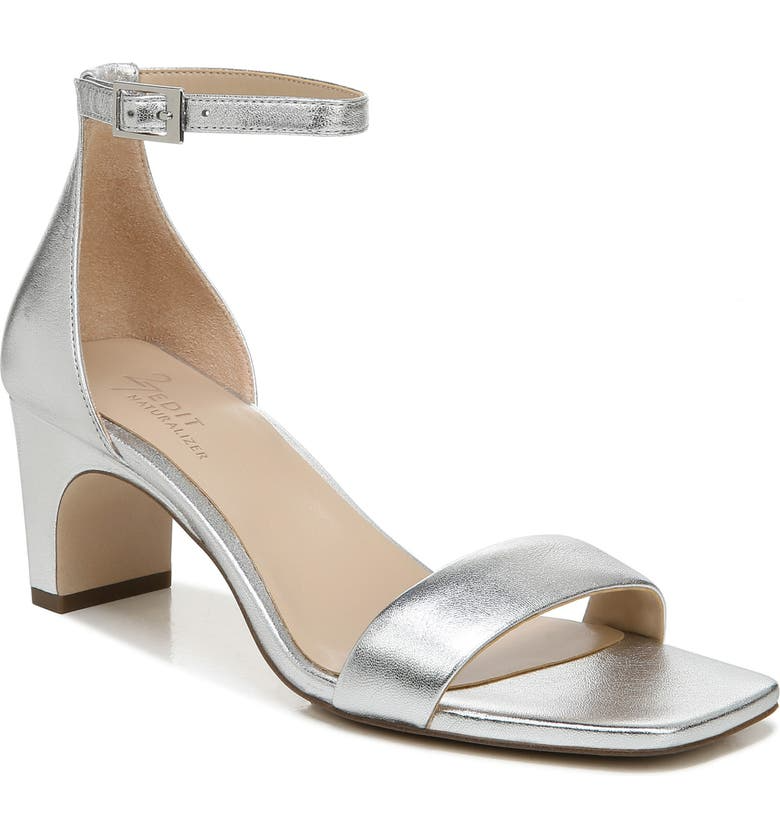 silver wedge evening sandals