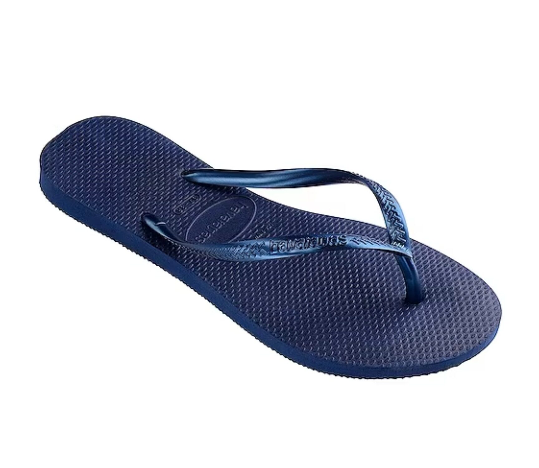 stylish navy blue flip flops