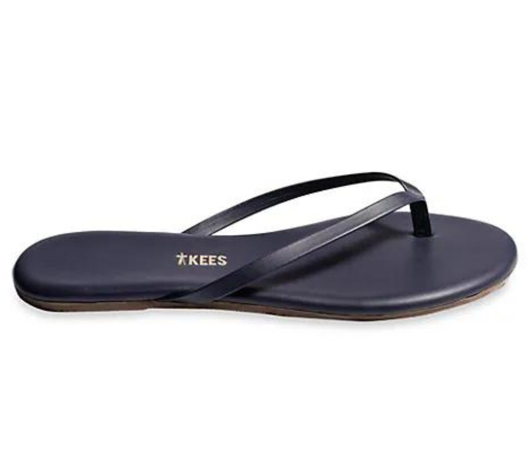 navy blue leather flip flops