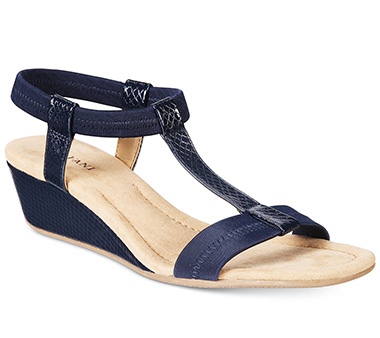 navy blue sandal wedges