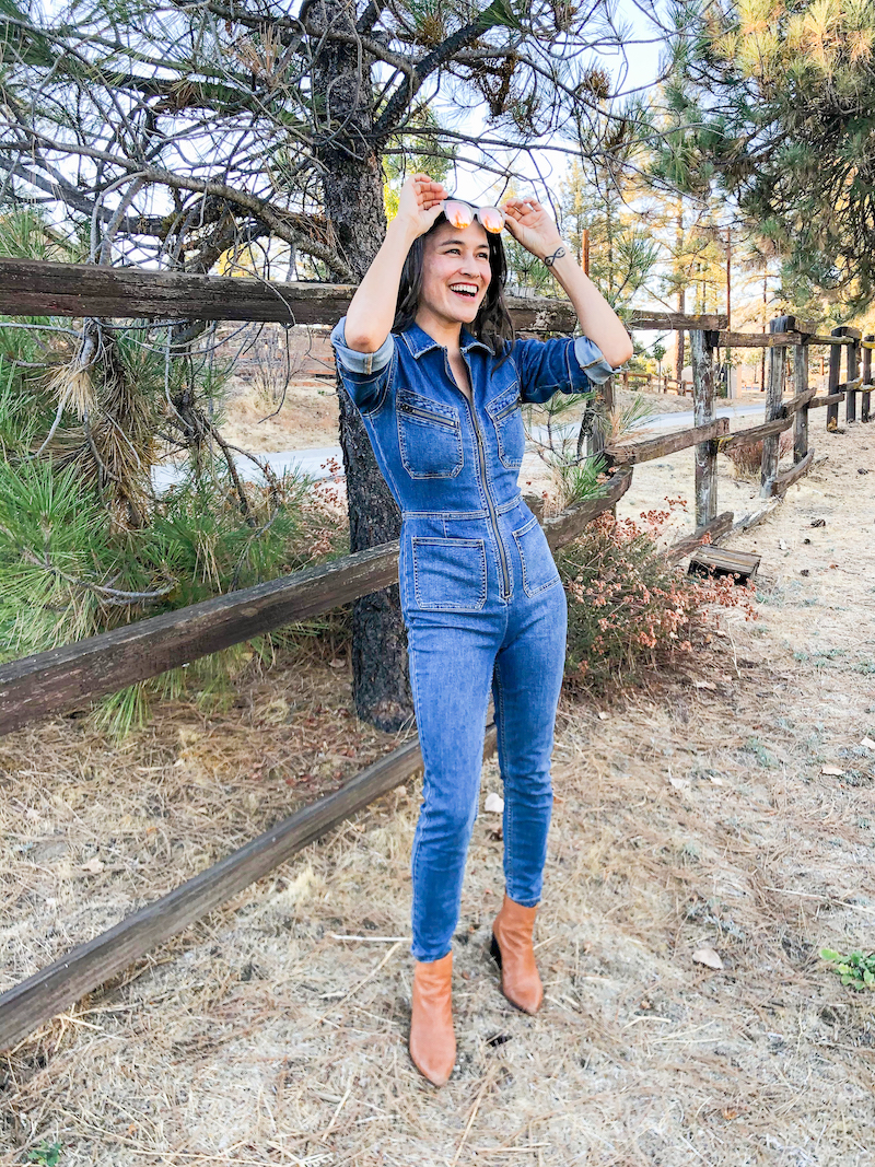 free people denim jumpsuit