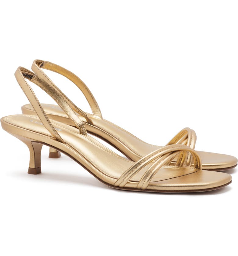 best gold strappy kitten heels