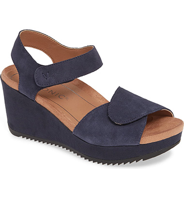 navy blue sandal wedges